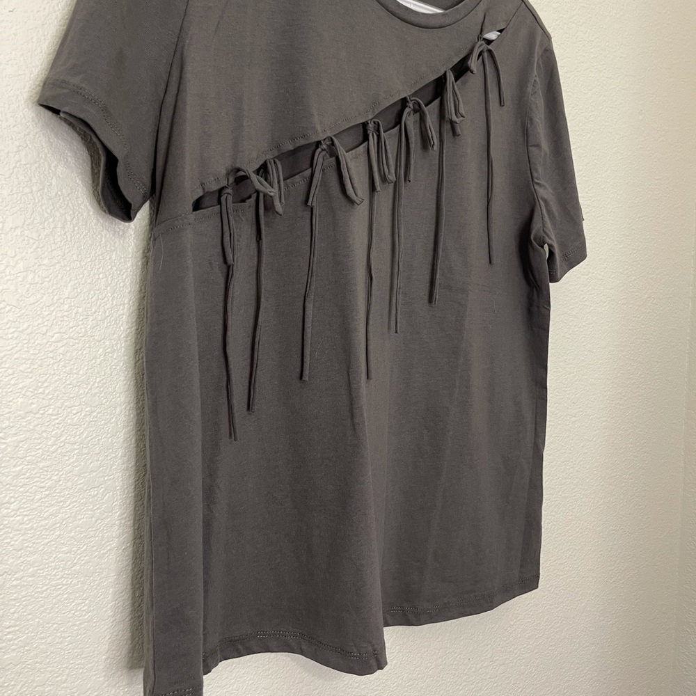 Open front tied tshirt - Ijoah